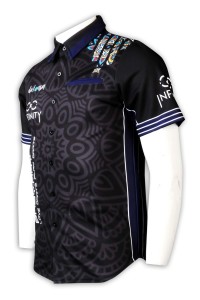 DS077 custom dart shirt design full printing dart shirt dart shirt manufacturer black